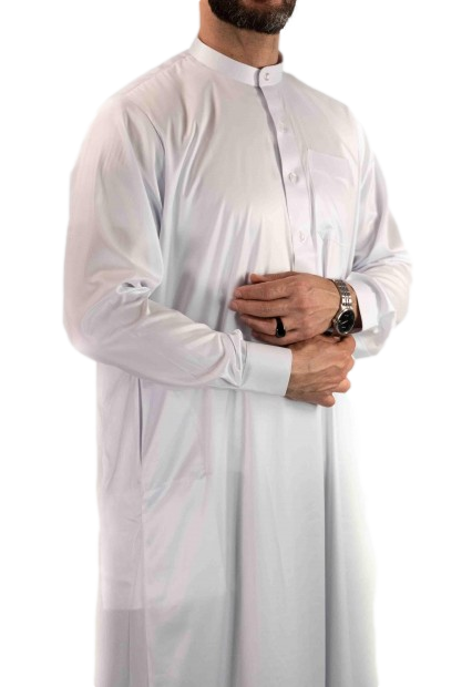 Qamis Saoudien Blanc Satiné