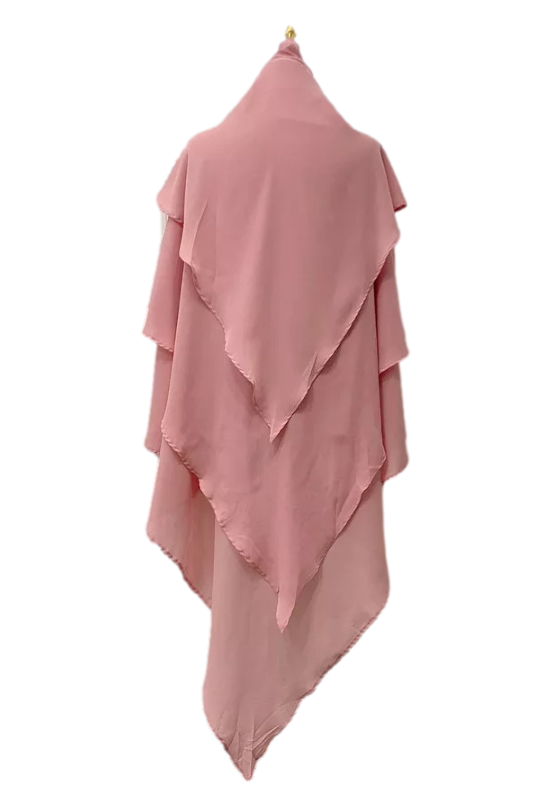 Khimar 3 voiles – Rose