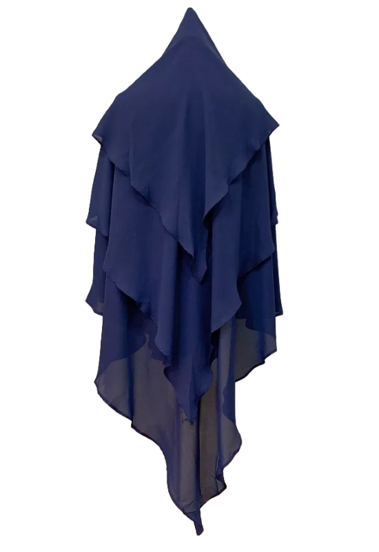 Khimar 3 voiles – Bleu